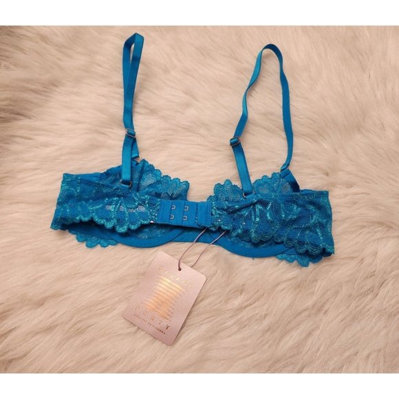 Savage X Fenty Blue Lacey Bra By Rihanna 32B - Picture 2 of 3